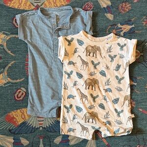 Carters Little Plant Striped and Animal Print Baby Rompers